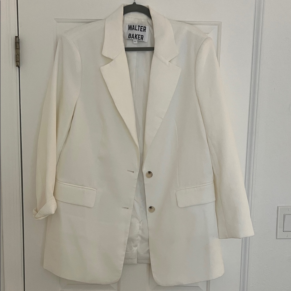 Walter Baker Cream Tailored Single-Breasted Blazer
